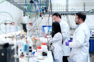 Engineers and researchers at work